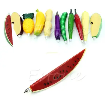 Удобная шариковая ручка в форме симпатичного фрукта-арбуза, клубники, апельсина, баклажана
