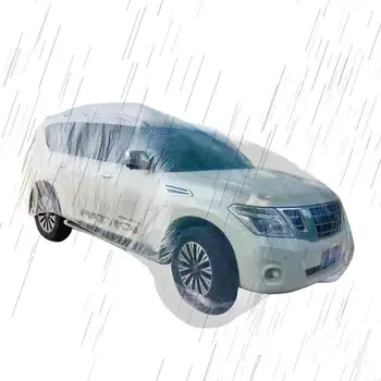 Универсальная прозрачная автомобильная крышка Водонепроницаемая автомобильная крышка из полиэтиленового пластика Прозрачные полностью автоматические защитные чехлы для автомобилей SUV