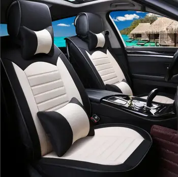 Универсальные льняные чехлы для автомобильных сидений Toyota Corolla RAV4 Prius Prado Highlander Sienna zelas verso Mark X Crown styling