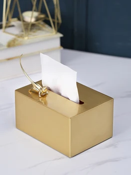 Усовершенствованная латунная коробка для салфеток, современный высококачественный откидной ящик для бумаги, бытовая гостиная