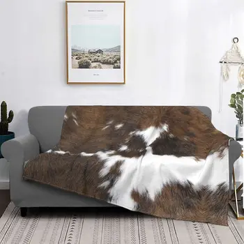 Фланелевое одеяло с имитацией воловьей кожи, Винтажное одеяло для дома, плюшевое тонкое одеяло