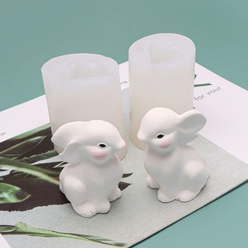 Форма для пасты 3D Пасхальный кролик Форма для помадного торта из пищевого силикона Пресс Для выпечки Посуда для украшения торта Подарочный инструмент