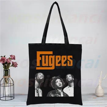 Хип-хоп Группа The Fugees Score Изготовленная На Заказ Сумка Для Покупок Оригинальный Дизайн Черные Дорожные Холщовые Сумки Унисекс Эко Складная Сумка Для Покупок