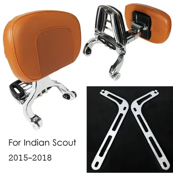 Хромированное фиксированное крепление и коричневые комплекты спинок для водителя и пассажира для моделей Indian Scout 2015 2016 2017 2018 гг.
