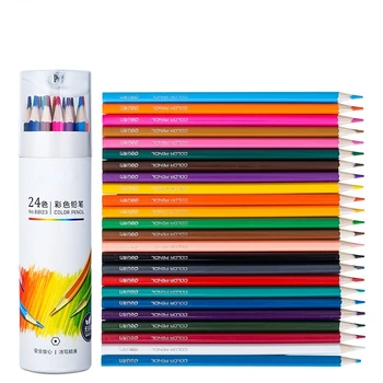 Цветные карандаши с шестигранной головкой 24/36/48, Гладкая текстура и нежный водорастворимый набор ручек для масляных эскизов для студентов, Рассеянная раскраска