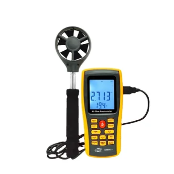 Цифровой анемометр, измеритель скорости ветра, объема воздуха, температуры окружающей среды С интерфейсом USB GM8902 + 0-45 М/С, Анемометры