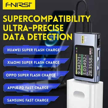 Цифровой вольтметр FNIRSI FNB58, амперметр, USB-тестер TYPE-C, быстрое обнаружение заряда, измерение емкости триггера, измерение пульсаций.