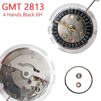 Часовой механизм GMT2813 с 6-значным календарем с четырьмя иглами, Высокоточный автоматический механический механизм с заменой