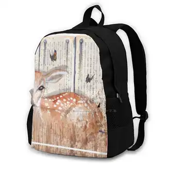 Школьная сумка Fawn Большой емкости Рюкзак для ноутбука 15 дюймов Fawn Deer Олененок Baby