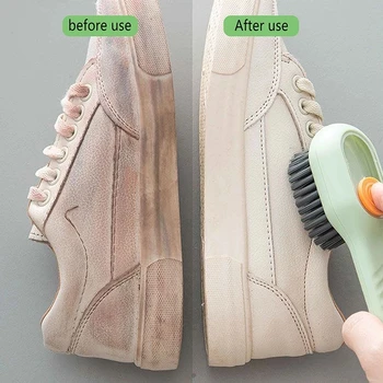 Щетка для обуви с автоматическим сливом жидкости для глубокой очистки с мягкой щетиной, бытовая щетка для стирки белья для ежедневного использования