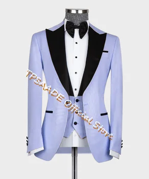 Элегантные мужские костюмы для свадебной вечеринки, классическая официальная одежда, 3 предмета, новые пальто и куртки, комплекты брюк, модные костюмы