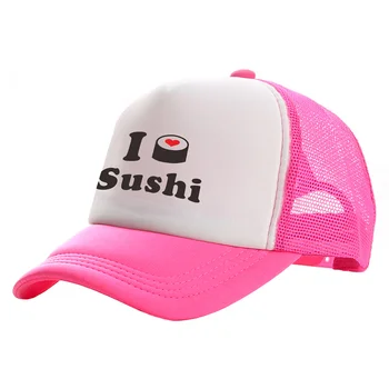 Я люблю бейсболки для суши, Классную летнюю Сетчатую шляпу, Забавный дизайн, Кепку дальнобойщика MZ-484