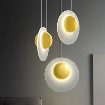 Яйцо-пашот Подвесной светильник для ресторана Креативная дизайнерская лампа для бара в столовой Современная детская прикроватная подвесная лампа Led